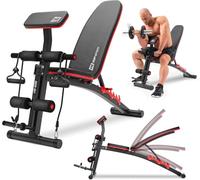 HOP-Sport® Banc de Musculation Multifonction inclinable HS-1035 avec pupitre à Biceps, Banc d'entraînement réglable Parfait pour Le développé couché ou l'entraînement Complet du Corps