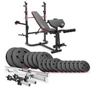 Ensemble d'haltères de 75kg avec banc de musculation HS-1065 - HS HOP-SPORT - Fitness - Noir