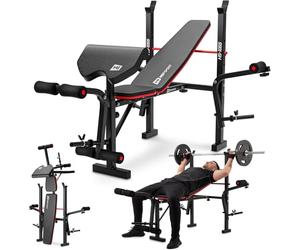 HOP-Sport® Banc de Musculation Pliable Inclinable HS-1055, Banc d'entraînement Complet, Support d'haltères, Entraîneur de Jambes, Multifonction pour Le Développé Couché avec Papillon