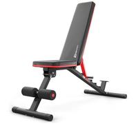Hop-Sport Banc de musculation pliable HS-2050HB, Réglage du dossier sur 6 niveaux, Capacité de charge allant jusqu'à 160 kg Rouge G