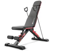 Hop-Sport Banc de musculation pliable multifonctionnel HS-2080HB avec extenseurs, Dossier réglable à 8 positions, Charge max. 250