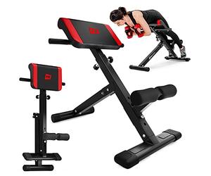 HOP-SPORT® Banc Romain Pliable HS-1016, Chaise Romaine Hyperextension, Banc de Musculation à Domicile avec Réglage de l'Inclinaison, Entraîneur Dos et Abdomen, Appareil de Musculation Abdominal