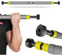 Hop-Sport Barre de Traction pour Porte HS-M050DP, Barre de Porte Réglable 65-100cm, Fixation Sans Perçage, Charge max. 150kg, Jaune