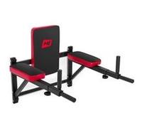 Hop-Sport Barre de tractions murale HS-1003K, Dip Station Poignées Antidérapantes, Rembourrées Réglables, Barres Parallèles Murales pour Entraînement à Domicile Noir / Rouge G