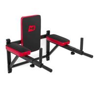 Hop-Sport Barre de tractions murale HS-1003K, Dip Station Poignées Antidérapantes, Rembourrées Réglables, Barres Parallèles Murales pour Entraînement à Domicile Noir / Rouge G