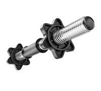 Hop-Sport Barre d'haltère courte professionnelle avec 2 fermetures en étoile et poignée antidérapante, équipement de fitness pour la musculation à la maison, en acier creux 52 cm, Ø 30 mm, charge