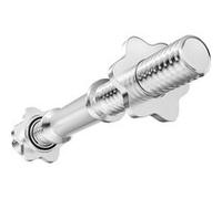 Hop-Sport Barre d'haltère droite en acier chromé de 40 cm avec filetage, diamètre de 30 mm, poignée antidérapante, Home gym Inox