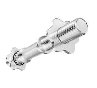 Hop-Sport Barre d'haltère droite en acier chromé de 40 cm avec filetage, diamètre de 30 mm, poignée antidérapante, Home gym Inox