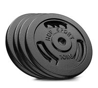 Hop-Sport Disques de poids en fonte 40 kg, Ensemble de disques d'haltères, Set de plaques en fonte alésage 30/31 mm, Musculaire & haltérophilie (4 x 10 kg)