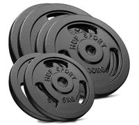 Hop-Sport Disques de poids en fonte 60 kg Ensemble de disques d'haltères Set de plaques Alésage 30/31 mm (2x15 kg, 2x10 kg, 2x5 kg)