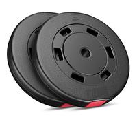 HOP-Sport® Disques de Poids en Plastique 20 kg, alésage 31 mm, pour Barre d'haltères 30 mm Variantes au Choix, Disques d'haltères Entraînement Musculation et Haltérophilie (2x10 kg), Noir