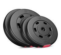 HOP-SPORT® Disques de Poids en Plastique 30 kg, alésage 31 mm, pour Barre d'haltères 30 mm, Poids 30 kg, Disques d'haltères Entraînement Haltérophilie et Musculation (2 x 5 kg + 2 x 10 kg), Noir