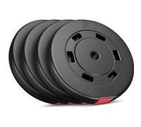 Hop-Sport Disques de Poids en Plastique 40 kg - 4x10 kg, alésage 31 mm, pour Barre d'haltères 30 mm, Disques d'haltères pour Musculation Noir G