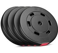 HOP-Sport® Disques de Poids en Plastique 40 kg, alésage 31 mm, pour Barre d'haltères 30 mm, Poids 40 kg, Disques d'haltères Entraînement Haltérophilie et Musculation (4 x 10 kg)