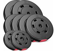 Hop-Sport Disques de Poids en Plastique 50 kg, alésage 31 mm, pour Barre d'haltères 30 mm, Poids 50 kg, Disques d'haltères Entraînement Haltérophilie et Musculation (2x10 kg, 4x5 kg, 4x2,5 kg)