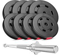 HOP-SPORT® Kit de Musculation 69 kg Barre d'Haltère 167 cm avec Set de Disques de Poids 4x10, 4x5 kg, Ensemble d'haltères avec Barre Longue et Fermetures en étoile