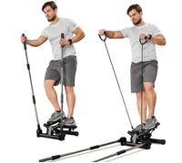 Hop-Sport Fitness Stepper pour la Maison HS-050S Norg, Swing Stepper Silencieux avec Poignées, Cordes, Compteur LCD, Max. 100 kg