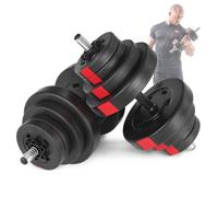 Hop-Sport Haltères de musculation bitumineux 40 kg, 2x20 kg avec deux barres d'haltères de 52 cm et un jeu de disques en plastique