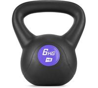 Hop-Sport Kettlebell 6kg, haltère à boule en vinyle, poignée ergonomique, haltère d'inertie en tailles de 4-20 kg, musculation à domicile pour femmes & hommes