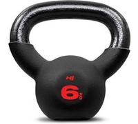 Hop-Sport Kettlebell en Fonte 6 kg, Bouilloire de Poids avec Poignée Ergonomique, Haltère à Boule pour Entraînement à Domicile Noir / Rouge