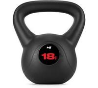 Hop-Sport Kettlebell en Vinyle Antidérapant 18 kg, Bouilloire de Poids avec Poignée Ergonomique, Haltère à Boule pour Entraînement à Domicile de Musculation et Fitness Noir/Rouge G