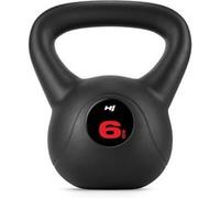 Hop-Sport Kettlebell en Vinyle Antidérapant 6 kg, Bouilloire de Poids avec Poignée Ergonomique, Haltère à Boule pour Entraînement à Domicile de Musculation et Fitness Noir/Rouge