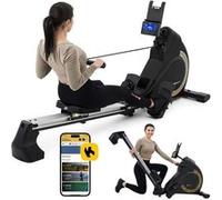 Hop-Sport Rameur d'Appartement Pliable HS-095R Spike, 16 Niveaux de Résistance Magnétique, Écran LCD et Support Tablette, Roue d'Inertie 16 kg, max. 150 kg Noir G