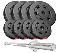 HOP-SPORT® Kit de Musculation 39 kg Barre d'Haltère 167 cm avec Set de Disques de Poids 4x5, 4x2,5 kg, Ensemble d'haltères avec Barre Longue et Fermetures en étoile