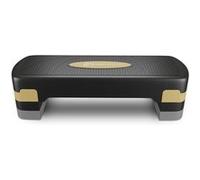 Hop-Sport Step de Fitness HS-PP033AS pour la maison, Stepper d'aérobic avec Hauteur Ajustable 3 marches, Antidérapant, max. 350 kg, Noir/Doré Noir / Doré G