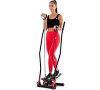 Hop-Sport Stepper fitness pliable HS-045S Slim avec poignées Nordic Walking avec Extenseurs, Résistance réglable, Ordinateur (Rouge)