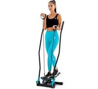 Hop-Sport Stepper fitness pliable HS-045S Slim avec poignées Nordic Walking avec Extenseurs, Résistance réglable, Ordinateur (Bleu)