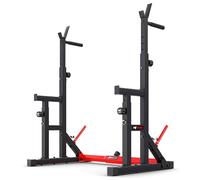 Hop-Sport Support d'haltères HS-1009L, Repose Barre Musculation Réglable en Hauteur et Largeur, Squat Rack Charge Max. 200 kg avec Poignées de Pompes pour la Salle de Sport à la Maison
