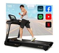 Hop-Sport Tapis de Course Pliable Force, Moteur 4,5 CV, Vitesse max. 22 km/h, 15 niveaux d'inclinaison, Application Bluetooth