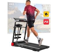 Hop-Sport Tapis de Course Pliable HS-1200LB Soul - 2 en 1 pour la Maison avec Appareil de Massage - avec Écran LCD, Contrôle par Application, 15 Programmes et Vitesse Maximale de 14 km/h Rouge