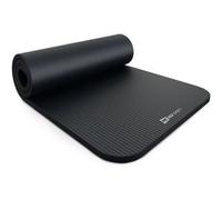 Hop-Sport Tapis de fitness 190 x 60 x 2 cm, tapis de yoga - ménageant les articulations & antidérapant, tapis de pilates en mousse NBR avec sangle de transport, Noir Noir G