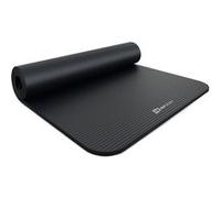 Hop-Sport Tapis de fitness 190 x 80 x 1,5 cm, tapis de yoga - ménageant les articulations & antidérapant, tapis de pilates en mousse NBR avec sangle de transport, Noir Noir