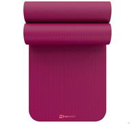 Hop-Sport Tapis de fitness 190x60x1 cm, Tapis de sport antidérapant, Tapis de yoga en mousse NBR + sangle de transport, Mûre