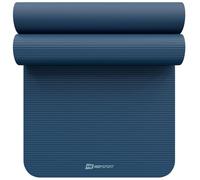 Hop-Sport Tapis de Fitness antidérapant 190 x 80 x 1,5 cm, Tapis Pilates Yoga et Gymnastique avec Sangle de Transport en Mousse NBR pour Entraînement à la Maison, Doux pour la Peau, Bleu océan