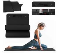 Hop-Sport Tapis de Yoga Avec OEillets HS-T008Gm Tapis de Gymnastique Pour Pilates en Tpe Est Antidérapant & Pliable - 183 x 61 x 0,8 cm, Noir