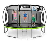 Hop-Sport Trampoline Extérieur Rond pour Enfants 427cm, Kit Complet Jardin, Filet de sécurité, Max. 150kg, Certificat TÜV/GS