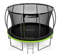 Hop-Sport Trampoline Extérieur Enfant 366 cm, Kit Complet, Filet de sécurité Interieur, Tapis de Saut, Échelle, Housse de Protection de Bord, Capacité de Charge 150 kg, Certificats de sécurité