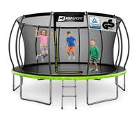 Hop-Sport Trampoline Extérieur Rond pour Enfants 427cm, Kit Complet Jardin, Filet de sécurité, Max. 150kg, Certificat TÜV/GS
