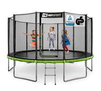 Hop-Sport Trampoline Rond pour Enfants 427cm, Kit Complet Jardin, Filet de sécurité Extérieur, Max. 150kg, Certificat TÜV/GS