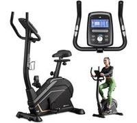 Hop-Sport Vélo d’appartement électromagnétique HS-120H Argo, Support pour Tablette, 32 Niveaux de Résistance - Guidon et Selle Réglables - Vélo de Fitness, Max. 120 kg Noir / Doré