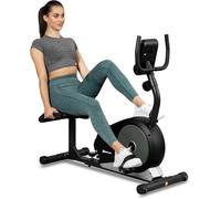 Vélo d'appartement semi-allongé Root HS-040L, Roue d'inertie 9,5 kg, Vélo assis avec 8 Niveaux de résistance, Vélo couché avec dossier, Siège