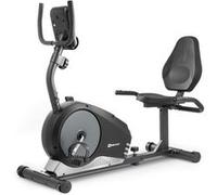 Hop-Sport Vélo d’appartement semi-allongé Root HS-040L, Roue d'inertie 9,5 kg, Vélo assis avec 8 Niveaux de résistance, Vélo couché avec dossier, Siège réglable, Captures de pouls, Argenté Argenté G