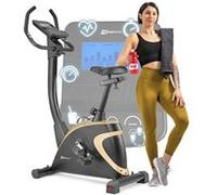 Hop-Sport Vélo d'appartement électromagnétique, Roue d'inertie 7kg, Vélo fitness Host, 16 niveaux de résistance, Max. 150kg, Doré