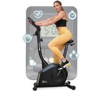 Hop-Sport Vélo d'appartement HS-4000H Grant avec Résistance à 16 Niveaux, Écran LCD et Siège Réglable, Vélo de Fitness Magnétique Peu Encombrant Pour la Maison Noir / Doré G