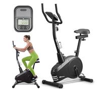 HOP-SPORT® Vélo d'appartement l'APP compatible et Bluetooth HS-2080 Spark, Roue d'inertie 9 kg, 16 Niveaux de Résistance magnétique, Capteurs de Pulse, Vélo de Fitness pour la Maison, Argenté