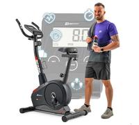 Hop-Sport Vélo d'appartement HS-2080 Spark, Roue inertie 9 kg, 8 Niveaux de Résistance magnétique, Vélo d'intérieur avec Capteurs de Pouls et Ordinateur, Max. 120 kg, Rouge Rouge